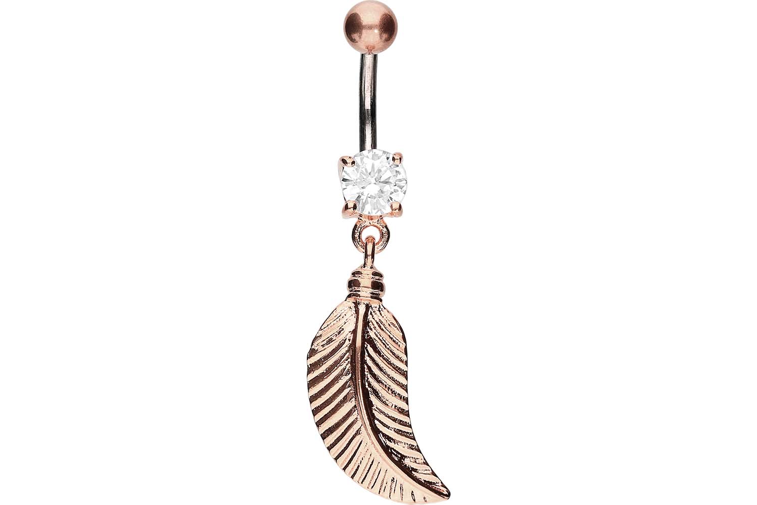 Titan Bananabell Piercing mit 925er Silber-Design FEDER